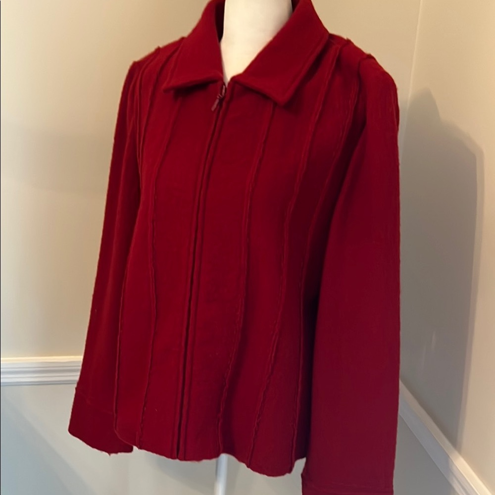 Vibrant Red Zip-Up Jacket